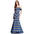 Kate Kasin Sexy correas Spaghetti largo azul vestido de fiesta de encaje 2016 KK000134-1